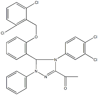 1-[5-{2-[(2,6-dichlorobenzyl)oxy]phenyl}-4-(3,4-dichlorophenyl)-1-phenyl-4,5-dihydro-1H-1,2,4-triazol-3-yl]ethanone Structure