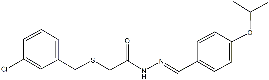 2-[(3-chlorobenzyl)sulfanyl]-N'-(4-isopropoxybenzylidene)acetohydrazide 化学構造式