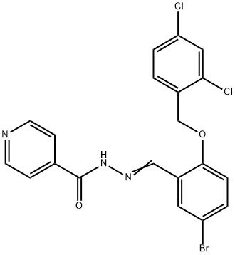 N'-{5-bromo-2-[(2,4-dichlorobenzyl)oxy]benzylidene}isonicotinohydrazide Structure