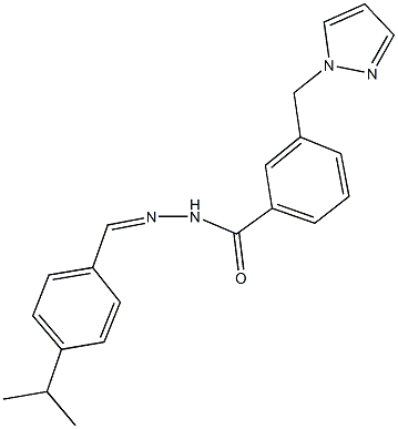 N'-(4-isopropylbenzylidene)-3-(1H-pyrazol-1-ylmethyl)benzohydrazide,350843-37-7,结构式