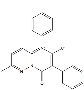 7-methyl-1-(4-methylphenyl)-4-oxo-3-phenyl-4H-pyrimido[1,2-b]pyridazin-1-ium-2-olate Struktur
