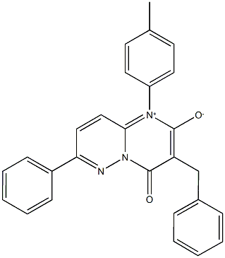 3-benzyl-1-(4-methylphenyl)-4-oxo-7-phenyl-4H-pyrimido[1,2-b]pyridazin-1-ium-2-olate,350985-25-0,结构式