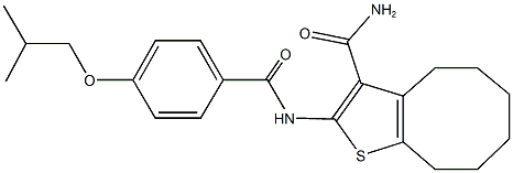 2-[(4-isobutoxybenzoyl)amino]-4,5,6,7,8,9-hexahydrocycloocta[b]thiophene-3-carboxamide|