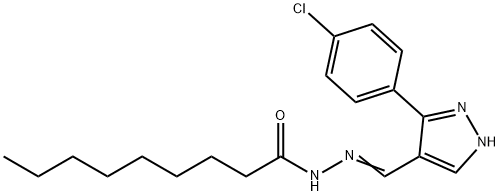 N'-{[3-(4-chlorophenyl)-1H-pyrazol-4-yl]methylene}nonanohydrazide Struktur