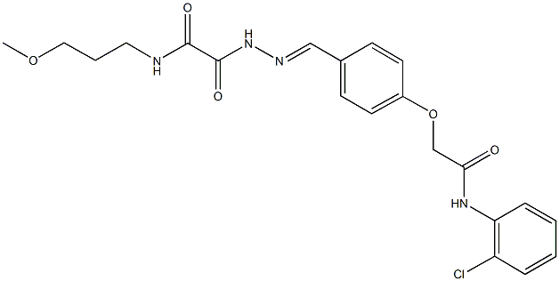 2-(2-{4-[2-(2-chloroanilino)-2-oxoethoxy]benzylidene}hydrazino)-N-(3-methoxypropyl)-2-oxoacetamide 结构式