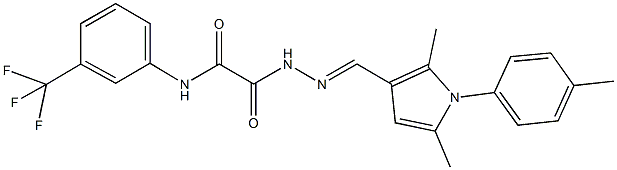 2-(2-{[2,5-dimethyl-1-(4-methylphenyl)-1H-pyrrol-3-yl]methylene}hydrazino)-2-oxo-N-[3-(trifluoromethyl)phenyl]acetamide Structure