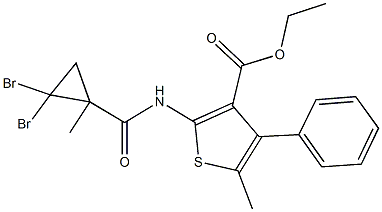 350997-85-2 ethyl 2-{[(2,2-dibromo-1-methylcyclopropyl)carbonyl]amino}-5-methyl-4-phenyl-3-thiophenecarboxylate