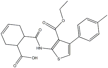 6-({[3-(ethoxycarbonyl)-4-(4-methylphenyl)-2-thienyl]amino}carbonyl)-3-cyclohexene-1-carboxylic acid|