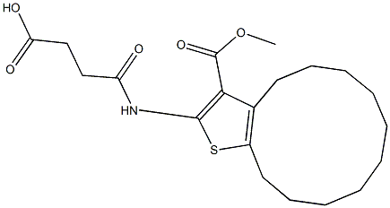 4-{[3-(methoxycarbonyl)-4,5,6,7,8,9,10,11,12,13-decahydrocyclododeca[b]thien-2-yl]amino}-4-oxobutanoic acid Struktur