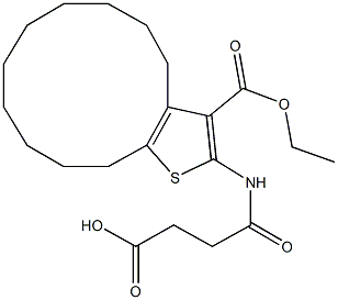 4-{[3-(ethoxycarbonyl)-4,5,6,7,8,9,10,11,12,13-decahydrocyclododeca[b]thien-2-yl]amino}-4-oxobutanoic acid Structure