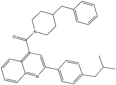 4-[(4-benzyl-1-piperidinyl)carbonyl]-2-(4-isobutylphenyl)quinoline Struktur