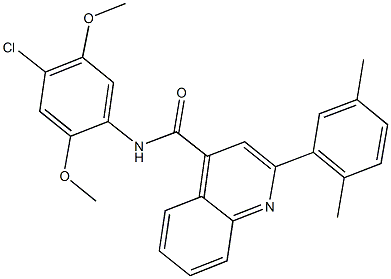 N-(4-chloro-2,5-dimethoxyphenyl)-2-(2,5-dimethylphenyl)-4-quinolinecarboxamide,350999-39-2,结构式