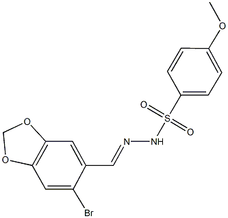 N'-[(6-bromo-1,3-benzodioxol-5-yl)methylene]-4-methoxybenzenesulfonohydrazide Struktur