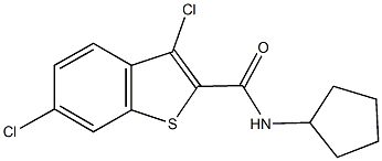3,6-dichloro-N-cyclopentyl-1-benzothiophene-2-carboxamide 结构式