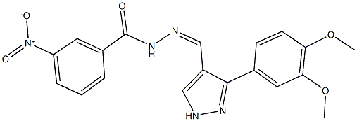 N'-{[3-(3,4-dimethoxyphenyl)-1H-pyrazol-4-yl]methylene}-3-nitrobenzohydrazide Struktur