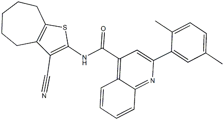 351000-18-5 N-(3-cyano-5,6,7,8-tetrahydro-4H-cyclohepta[b]thien-2-yl)-2-(2,5-dimethylphenyl)-4-quinolinecarboxamide