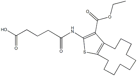 5-{[3-(ethoxycarbonyl)-4,5,6,7,8,9,10,11,12,13-decahydrocyclododeca[b]thien-2-yl]amino}-5-oxopentanoic acid Structure