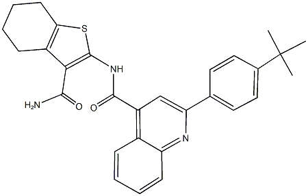 N-[3-(aminocarbonyl)-4,5,6,7-tetrahydro-1-benzothien-2-yl]-2-(4-tert-butylphenyl)-4-quinolinecarboxamide|