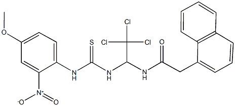 2-(1-naphthyl)-N-{2,2,2-trichloro-1-[({2-nitro-4-methoxyanilino}carbothioyl)amino]ethyl}acetamide 化学構造式