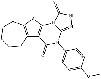 4-(4-methoxyphenyl)-1-sulfanyl-7,8,9,10-tetrahydro-6H-cyclohepta[4,5]thieno[3,2-e][1,2,4]triazolo[4,3-a]pyrimidin-5(4H)-one Structure