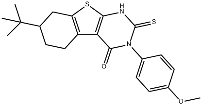 7-tert-butyl-3-(4-methoxyphenyl)-2-thioxo-2,3,5,6,7,8-hexahydro[1]benzothieno[2,3-d]pyrimidin-4(1H)-one,351005-82-8,结构式