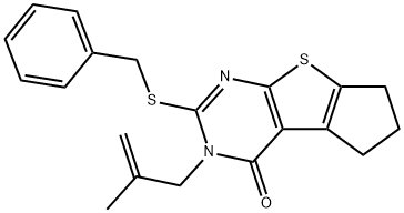 2-(benzylsulfanyl)-3-(2-methyl-2-propenyl)-3,5,6,7-tetrahydro-4H-cyclopenta[4,5]thieno[2,3-d]pyrimidin-4-one,351006-18-3,结构式