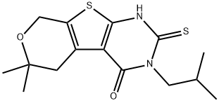 3-isobutyl-6,6-dimethyl-2-thioxo-1,2,3,5,6,8-hexahydro-4H-pyrano[4',3':4,5]thieno[2,3-d]pyrimidin-4-one Structure