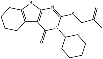 3-cyclohexyl-2-[(2-methyl-2-propenyl)sulfanyl]-5,6,7,8-tetrahydro[1]benzothieno[2,3-d]pyrimidin-4(3H)-one 结构式