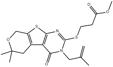 methyl 3-{[6,6-dimethyl-3-(2-methyl-2-propenyl)-4-oxo-3,5,6,8-tetrahydro-4H-pyrano[4',3':4,5]thieno[2,3-d]pyrimidin-2-yl]sulfanyl}propanoate|