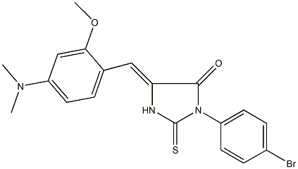 3-(4-bromophenyl)-5-[4-(dimethylamino)-2-methoxybenzylidene]-2-thioxo-4-imidazolidinone Structure