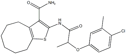 2-{[2-(4-chloro-3-methylphenoxy)propanoyl]amino}-4,5,6,7,8,9-hexahydrocycloocta[b]thiophene-3-carboxamide|