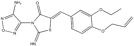 5-[4-(allyloxy)-3-ethoxybenzylidene]-3-(4-amino-1,2,5-oxadiazol-3-yl)-2-imino-1,3-thiazolidin-4-one,351062-13-0,结构式