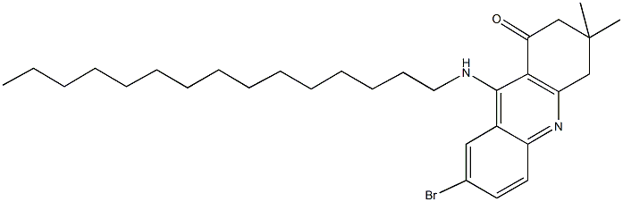 7-bromo-3,3-dimethyl-9-(pentadecylamino)-3,4-dihydro-1(2H)-acridinone,351067-62-4,结构式