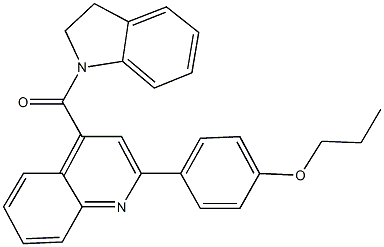 4-[4-(2,3-dihydro-1H-indol-1-ylcarbonyl)-2-quinolinyl]phenyl propyl ether Struktur