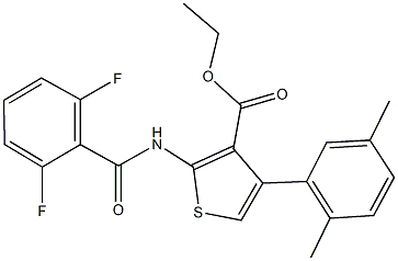 ethyl 2-[(2,6-difluorobenzoyl)amino]-4-(2,5-dimethylphenyl)-3-thiophenecarboxylate 结构式