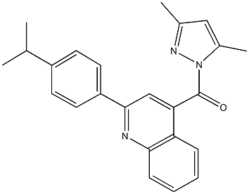 4-[(3,5-dimethyl-1H-pyrazol-1-yl)carbonyl]-2-(4-isopropylphenyl)quinoline 化学構造式