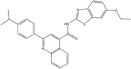 N-(6-ethoxy-1,3-benzothiazol-2-yl)-2-(4-isopropylphenyl)quinoline-4-carboxamide,351157-98-7,结构式