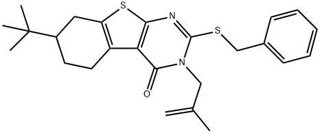 351159-54-1 2-(benzylsulfanyl)-7-tert-butyl-3-(2-methyl-2-propenyl)-5,6,7,8-tetrahydro[1]benzothieno[2,3-d]pyrimidin-4(3H)-one