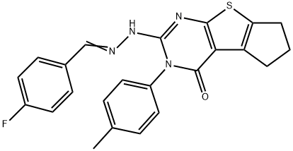 4-fluorobenzaldehyde [3-(4-methylphenyl)-4-oxo-3,5,6,7-tetrahydro-4H-cyclopenta[4,5]thieno[2,3-d]pyrimidin-2-yl]hydrazone|