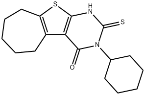 3-cyclohexyl-2-thioxo-1,2,3,5,6,7,8,9-octahydro-4H-cyclohepta[4,5]thieno[2,3-d]pyrimidin-4-one,351160-24-2,结构式