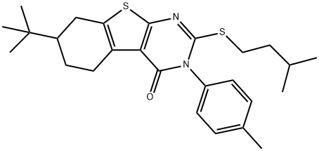 7-tert-butyl-2-(isopentylsulfanyl)-3-(4-methylphenyl)-5,6,7,8-tetrahydro[1]benzothieno[2,3-d]pyrimidin-4(3H)-one|