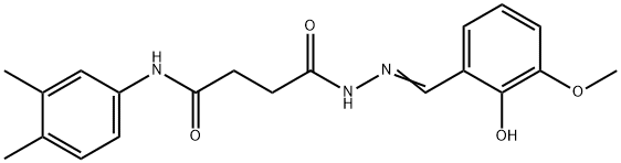 N-(3,4-dimethylphenyl)-4-[2-(2-hydroxy-3-methoxybenzylidene)hydrazino]-4-oxobutanamide Structure