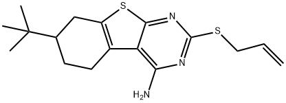 2-(allylsulfanyl)-7-tert-butyl-5,6,7,8-tetrahydro[1]benzothieno[2,3-d]pyrimidin-4-ylamine 化学構造式