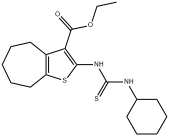 ethyl 2-{[(cyclohexylamino)carbothioyl]amino}-5,6,7,8-tetrahydro-4H-cyclohepta[b]thiophene-3-carboxylate Structure