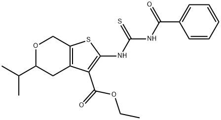 ethyl 2-{[(benzoylamino)carbothioyl]amino}-5-isopropyl-4,7-dihydro-5H-thieno[2,3-c]pyran-3-carboxylate,351161-32-5,结构式