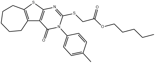 pentyl {[3-(4-methylphenyl)-4-oxo-3,5,6,7,8,9-hexahydro-4H-cyclohepta[4,5]thieno[2,3-d]pyrimidin-2-yl]sulfanyl}acetate|