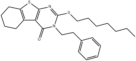351161-90-5 2-(heptylsulfanyl)-3-(2-phenylethyl)-5,6,7,8-tetrahydro[1]benzothieno[2,3-d]pyrimidin-4(3H)-one