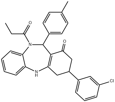 351162-96-4 3-(3-chlorophenyl)-11-(4-methylphenyl)-10-propionyl-2,3,4,5,10,11-hexahydro-1H-dibenzo[b,e][1,4]diazepin-1-one