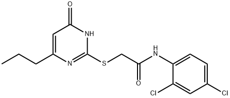 N-(2,4-dichlorophenyl)-2-[(6-oxo-4-propyl-1,6-dihydro-2-pyrimidinyl)sulfanyl]acetamide Struktur
