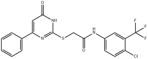 N-[4-chloro-3-(trifluoromethyl)phenyl]-2-[(6-oxo-4-phenyl-1,6-dihydro-2-pyrimidinyl)sulfanyl]acetamide Structure